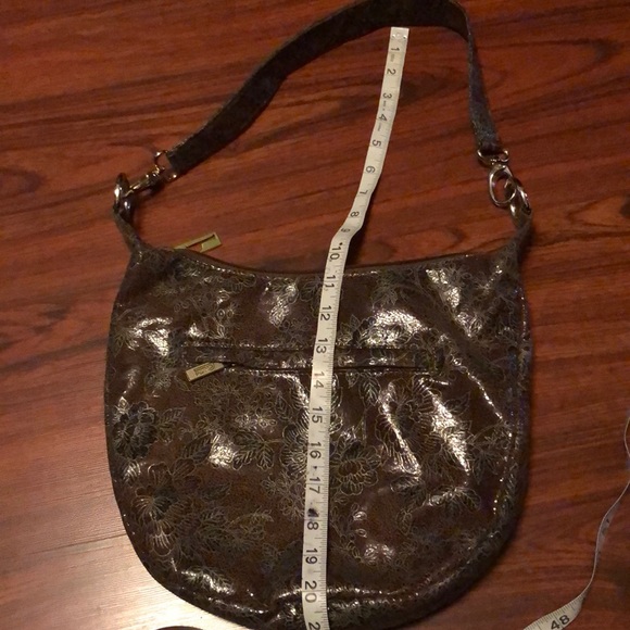 VINTAGE Pinky Leather Floral Hobo Ring Bag. - Picture 12 of 13